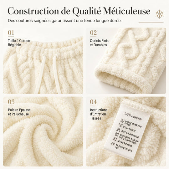 Pantalons de détente décontractés pour femme doublés de flanelle chaude