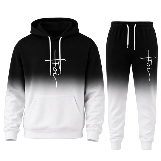 Ensemble survêtement ample pour homme : sweat à capuche à manches longues avec impression numérique 3D et pantalon, adapté pour le printemps et l'automne