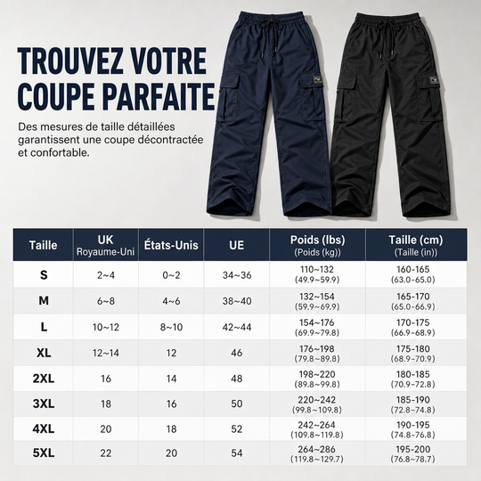 Pantalon cargo femme coupe droite décontractée avec taille élastique à cordon de serrage et poches utilitaires latérales