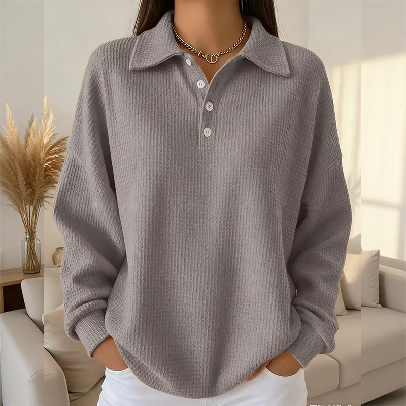 Haut décontracté à col boutonné