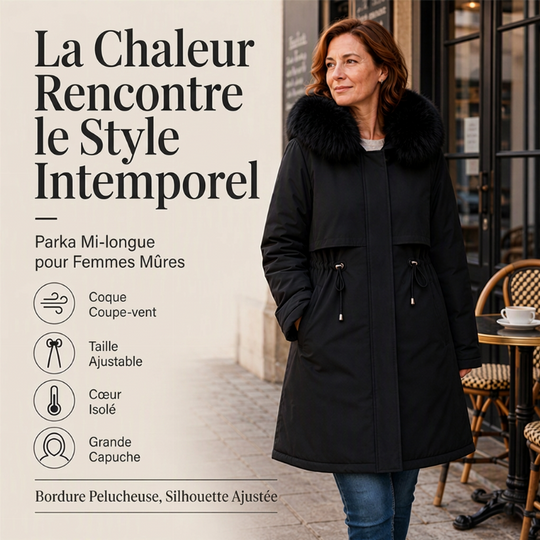Veste d'hiver mi-longue chaude pour femme