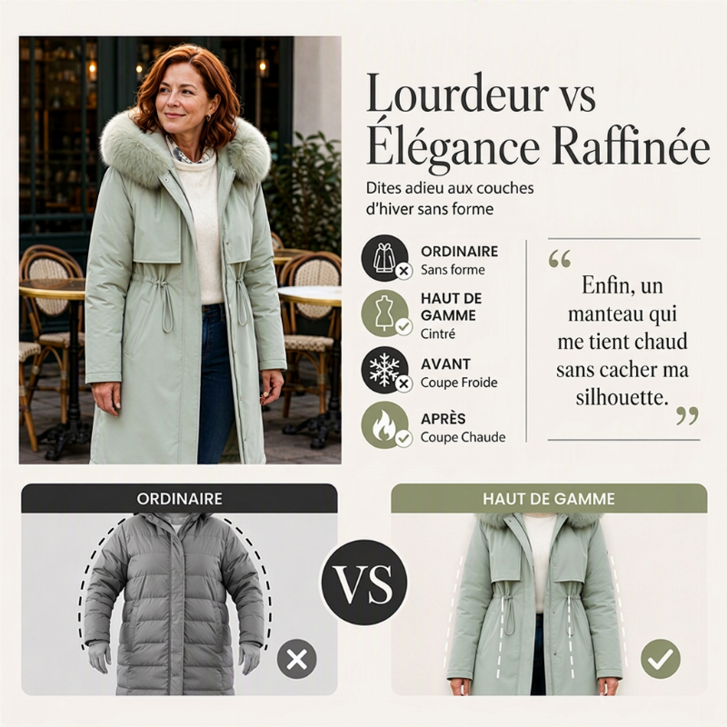 Veste d'hiver mi-longue chaude pour femme