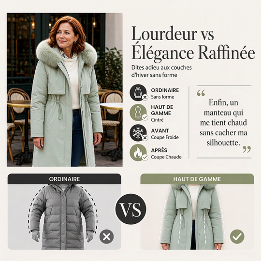Veste d'hiver mi-longue chaude pour femme