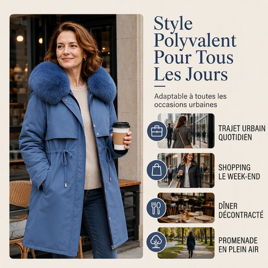 Veste d'hiver mi-longue chaude pour femme
