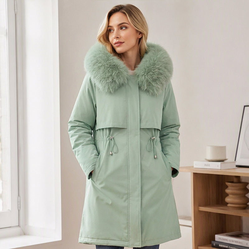 Veste d'hiver mi-longue chaude pour femme