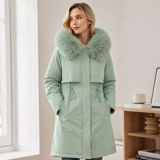 Veste d'hiver mi-longue chaude pour femme