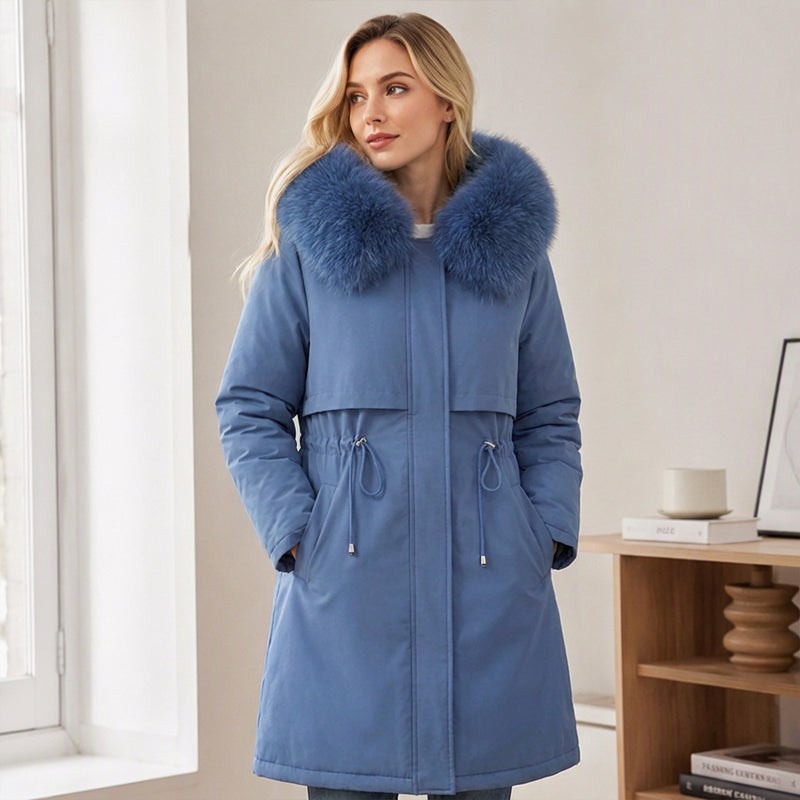 Veste d'hiver mi-longue chaude pour femme