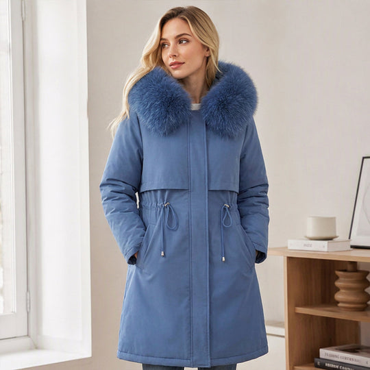 Veste d'hiver mi-longue chaude pour femme