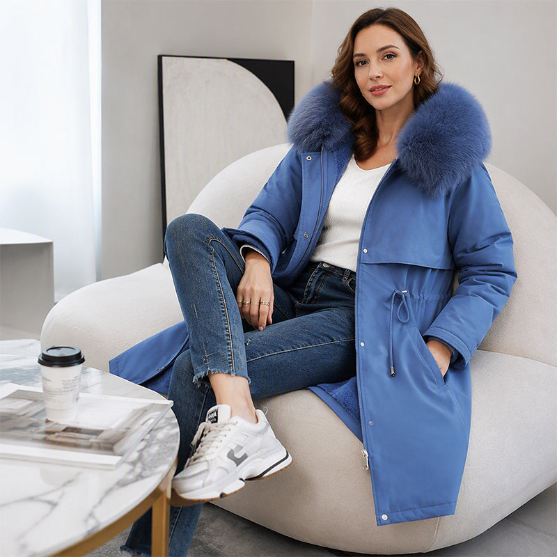 Veste d'hiver mi-longue chaude pour femme