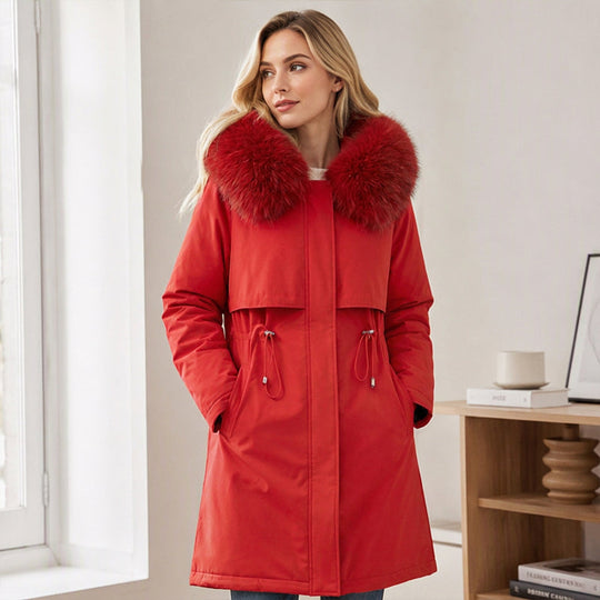 Veste d'hiver mi-longue chaude pour femme