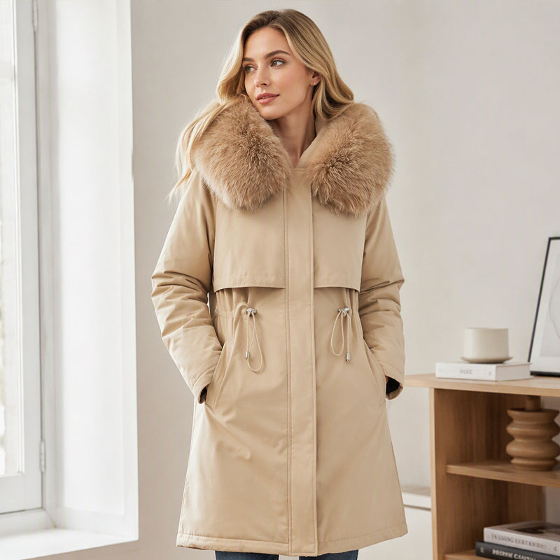 Veste d'hiver mi-longue chaude pour femme