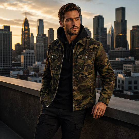 Veste en jean pour homme, style street
