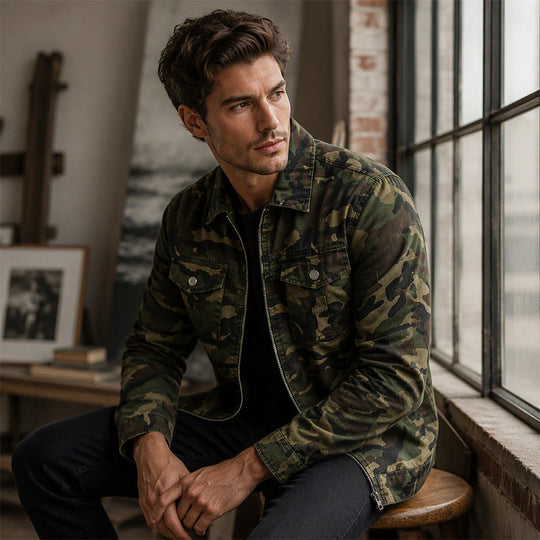 Veste en jean pour homme, style street