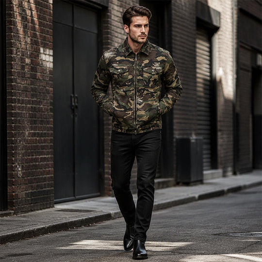 Veste en jean pour homme, style street