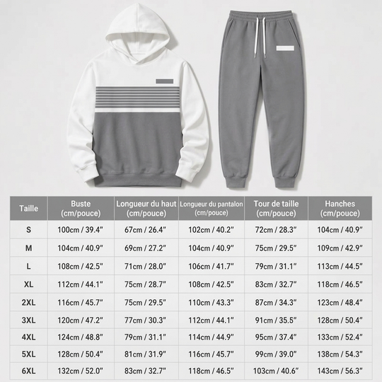 Ensemble sweat à capuche et pantalon décontracté à blocs de couleurs pour homme