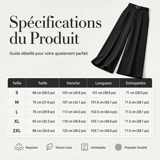 Pantalon large à drapé élégant pour femme