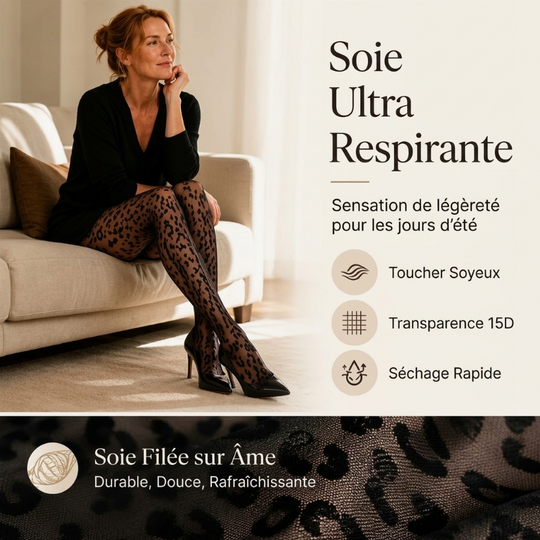 Collants jacquard à imprimé léopard sexy pour femmes