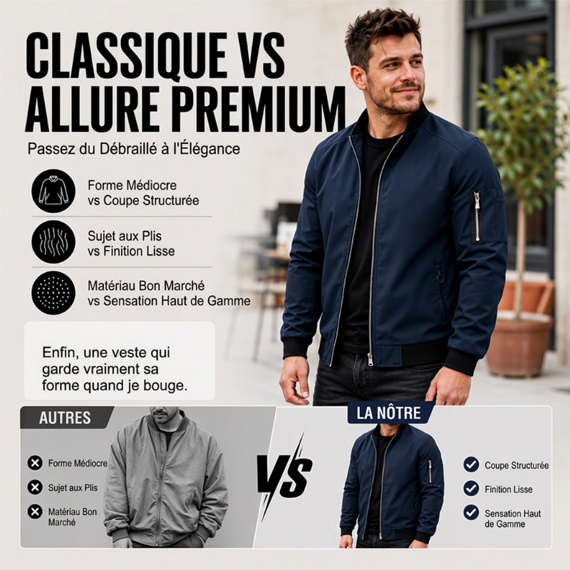 Blouson aviateur décontracté pour homme, pour activités extérieures