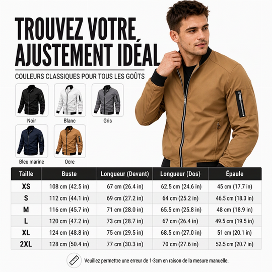 Blouson aviateur décontracté pour homme, pour activités extérieures