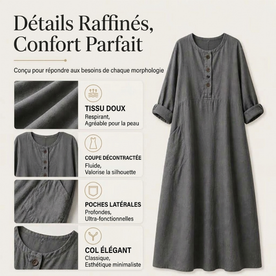 Robe maxi décontractée pour femme avec poches