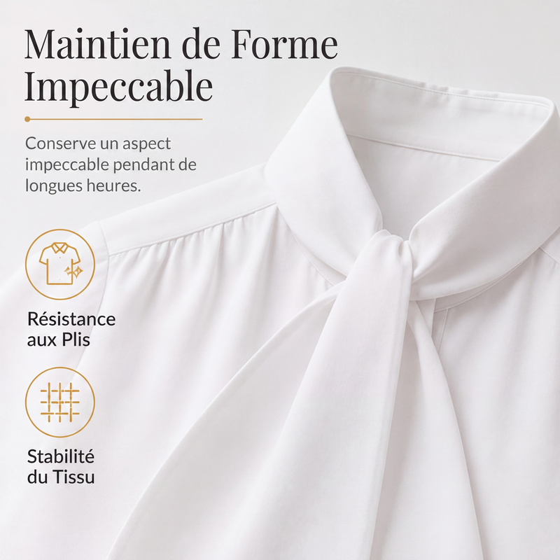 Haut élégant pour femmes à col noué et manches longues