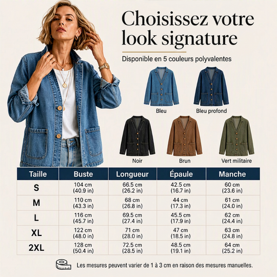 Cardigan en jean décontracté à col V pour femme
