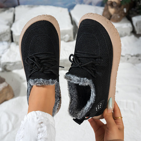 Chaussures d'hiver décontractées pour femmes avec doublure en peluche