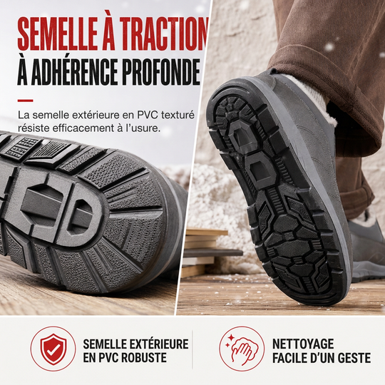Chaussures d'hiver imperméables pour hommes, doublées de polaire, à enfiler, à semelle souple antidérapante, chaussures décontractées chaudes en coton pour personnes âgées