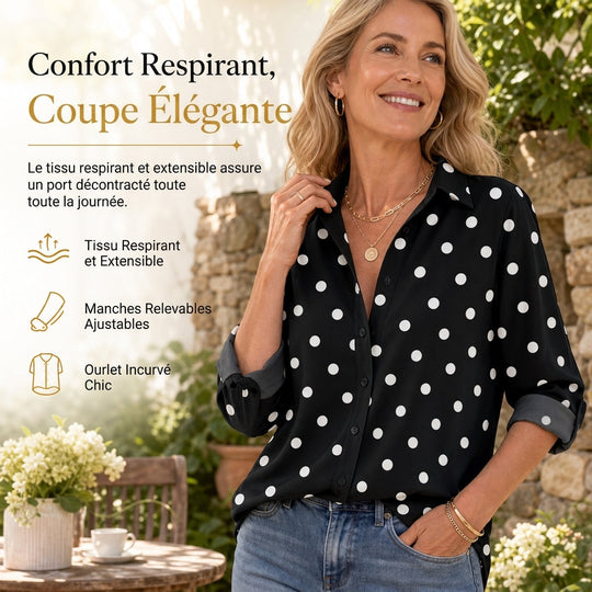 Blouse femme élégante et décontractée à manches longues et boutonnage