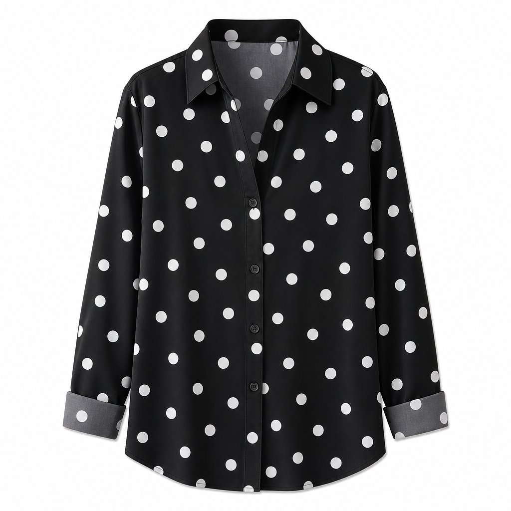 Blouse femme élégante et décontractée à manches longues et boutonnage