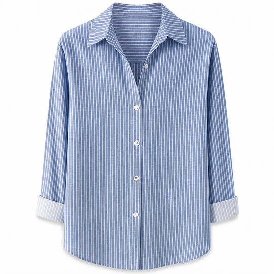 Blouse femme élégante et décontractée à manches longues et boutonnage