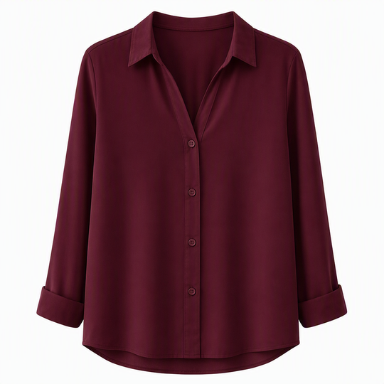 Blouse femme élégante et décontractée à manches longues et boutonnage