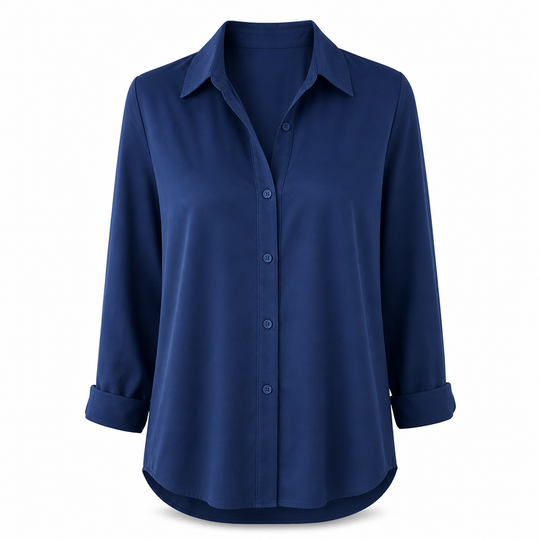 Blouse femme élégante et décontractée à manches longues et boutonnage