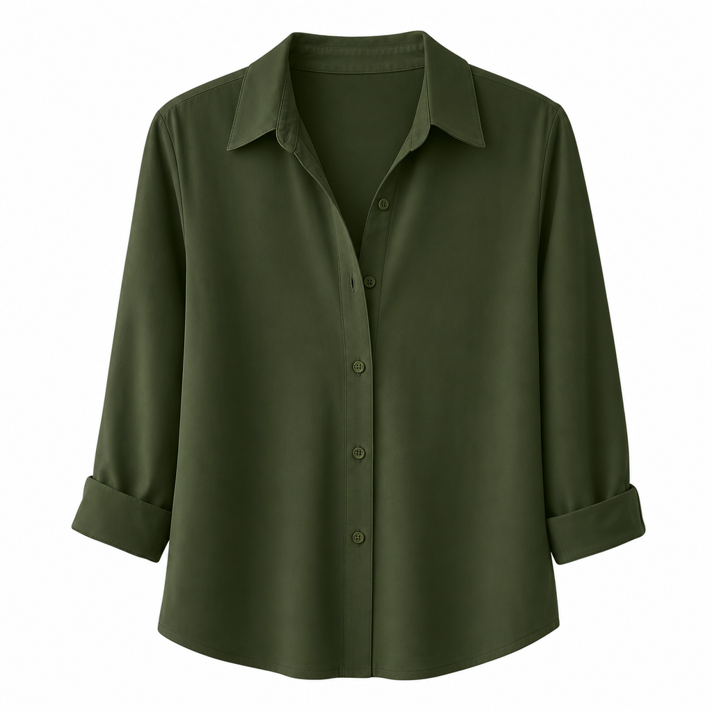 Blouse femme élégante et décontractée à manches longues et boutonnage