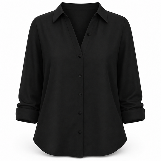 Blouse femme élégante et décontractée à manches longues et boutonnage
