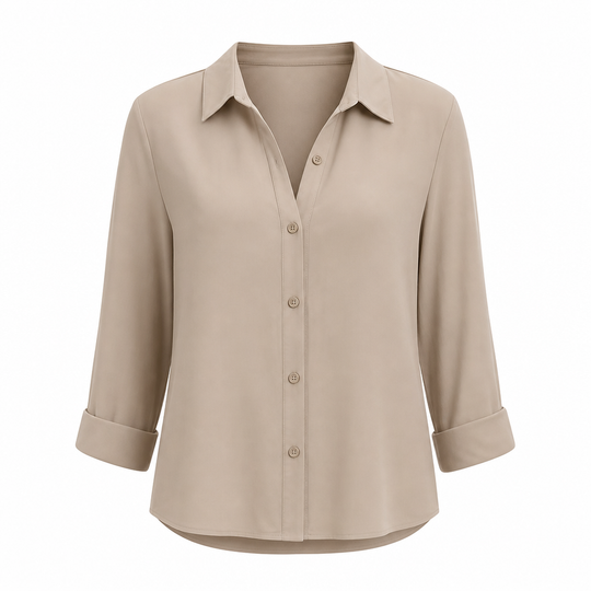 Blouse femme élégante et décontractée à manches longues et boutonnage