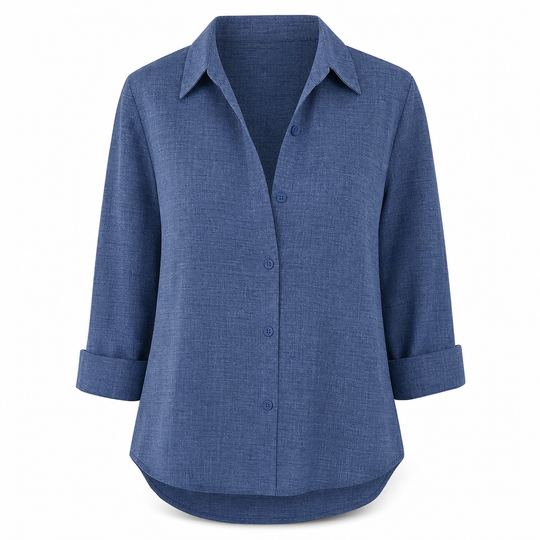 Blouse femme élégante et décontractée à manches longues et boutonnage