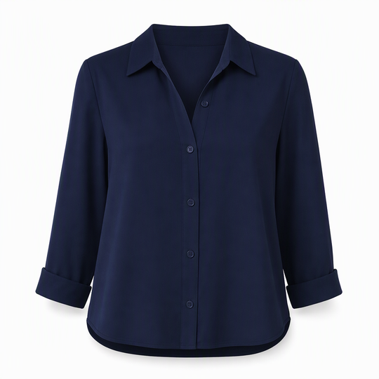 Blouse femme élégante et décontractée à manches longues et boutonnage