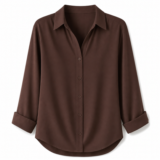 Blouse femme élégante et décontractée à manches longues et boutonnage