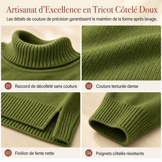 Pull en maille col roulé ample pour femme