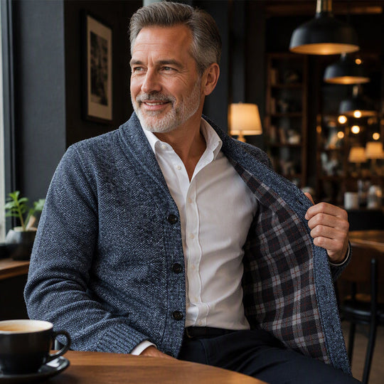 Cardigan en tricot décontracté à boutons pour homme