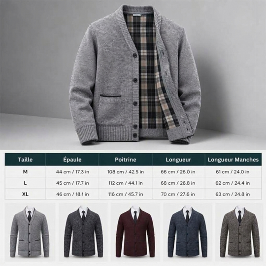 Cardigan en tricot décontracté à boutons pour homme