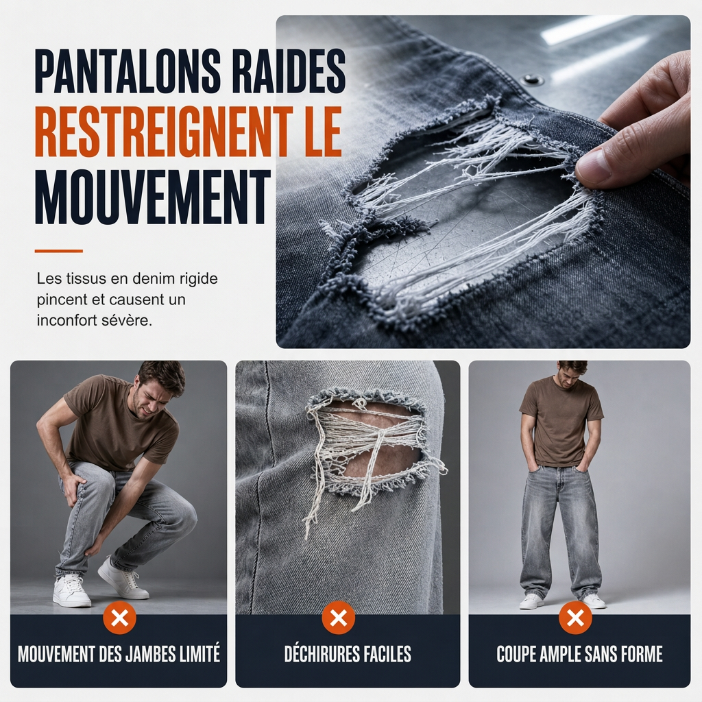 Jean slim déchiré stretch pour homme