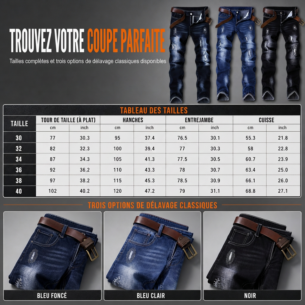 Jean slim déchiré stretch pour homme