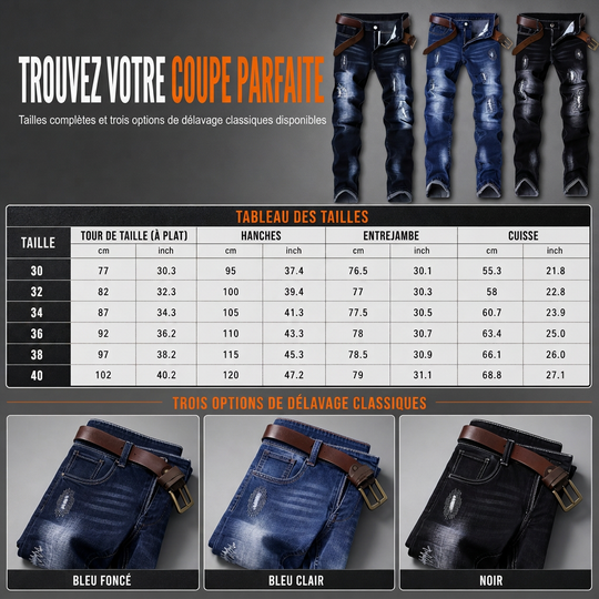 Jean slim déchiré stretch pour homme