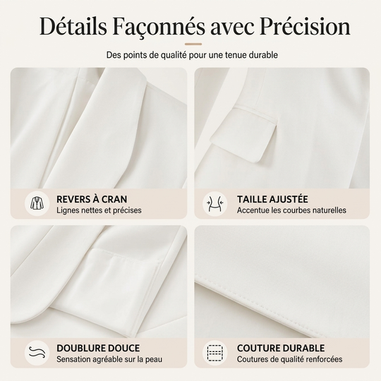 Veste ajustée décontractée et polyvalente pour femme