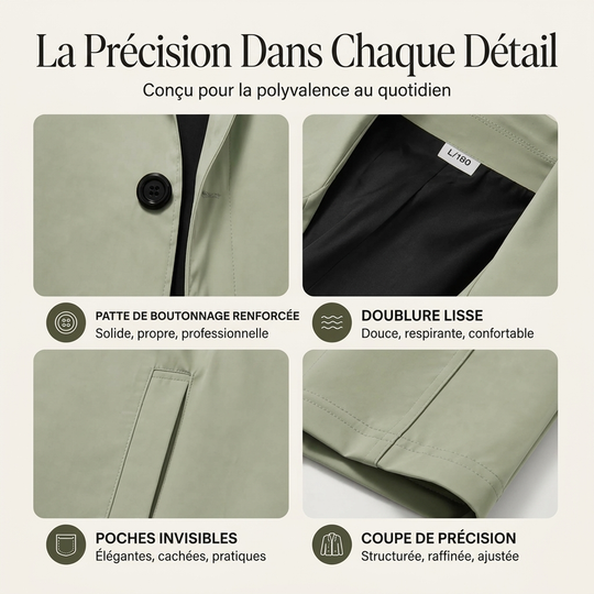 Manteau mi-long minimaliste pour homme à boutonnage simple