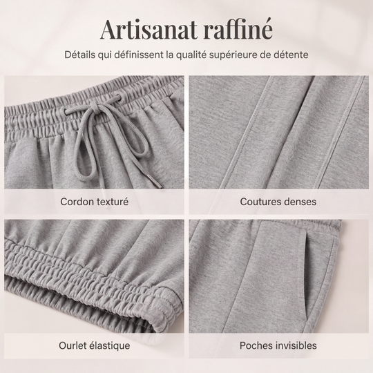 Pantalon large décontracté pour femme avec cordon de serrage élastique