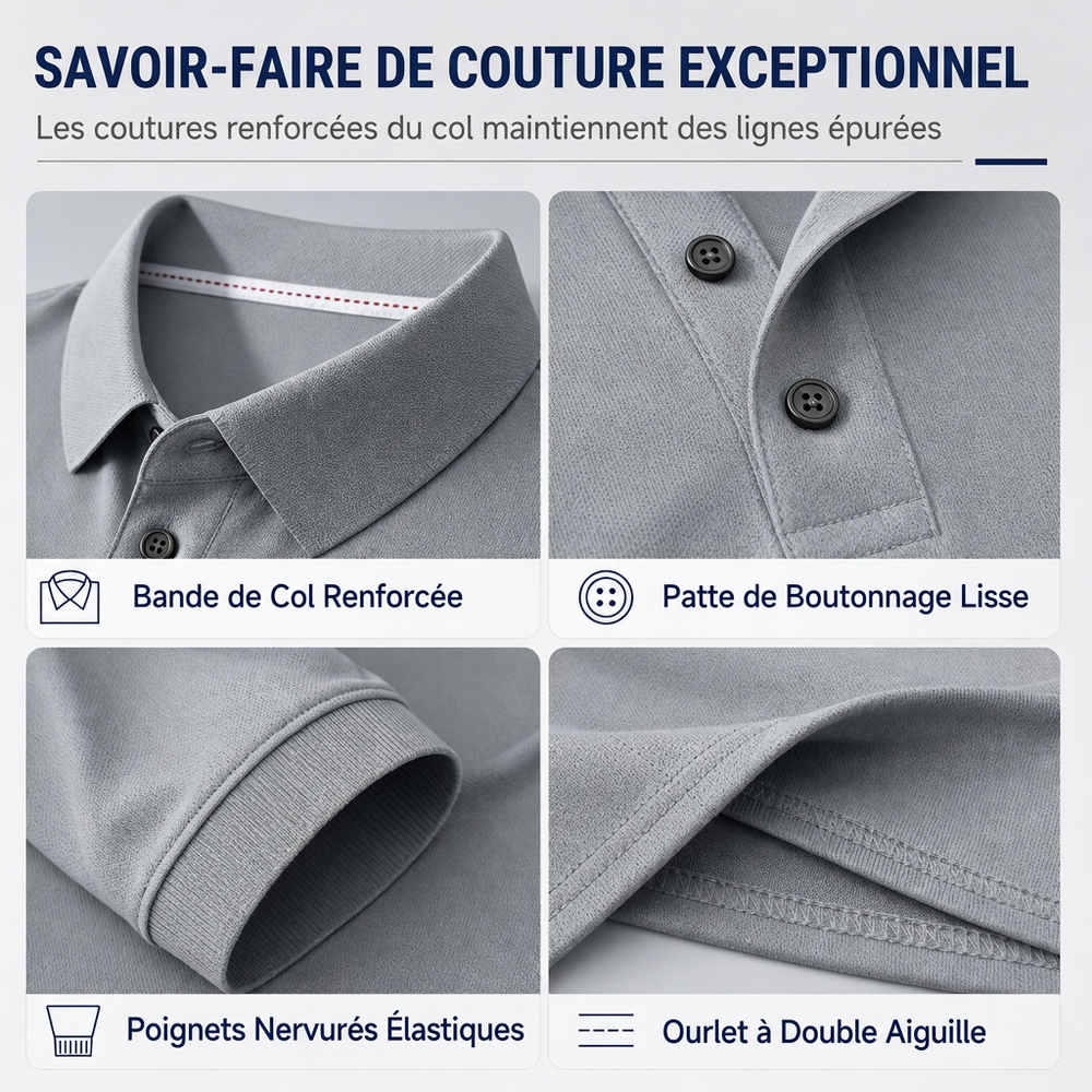 T-shirt à col et manches longues pour homme