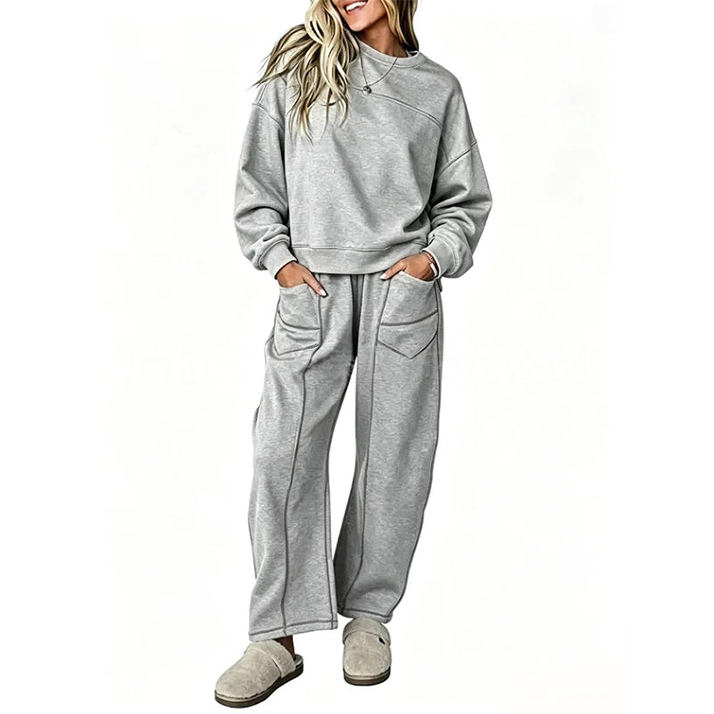 Ensemble décontracté femme Sweat-shirt et pantalon à jambes larges